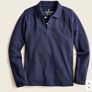 Jcrew Boys' long-sleeve piqué polo shirt AZ736 XS Blue